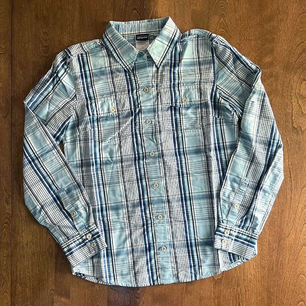 Patagonia blue plaid shirt 2